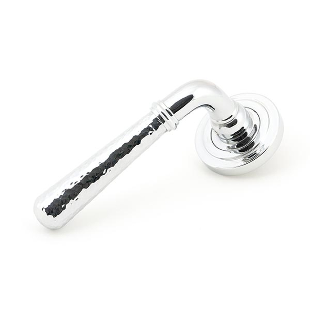 50042 • 53 x 8mm • Polished Chrome • From The Anvil Hammered Newbury Lever on Rose [Art Deco] - Unsprung