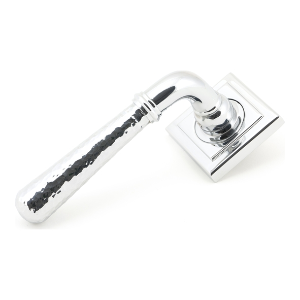 50044 • 53 x 53 x 8mm • Polished Chrome • From The Anvil Hammered Newbury Lever on Rose [Square] - Unsprung