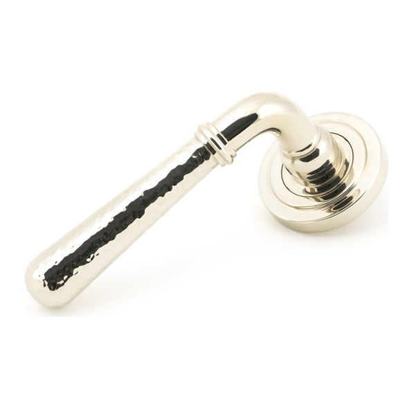 50046 • 53 x 8mm • Polished Nickel • From The Anvil Hammered Newbury Lever on Rose [Art Deco] U