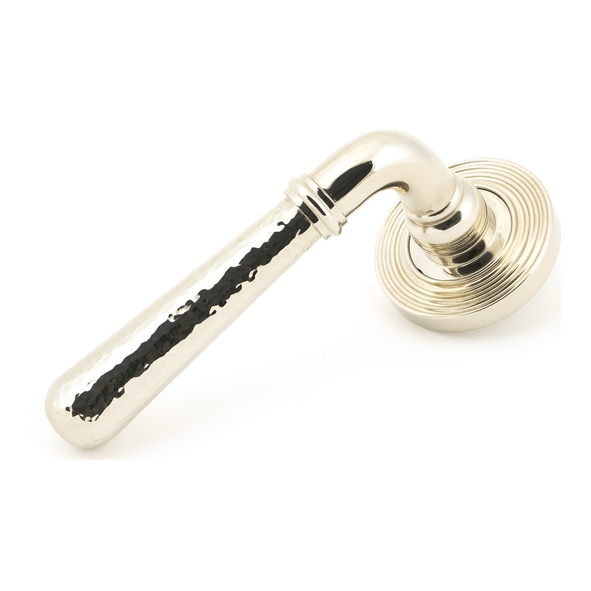 50047  53 x 8mm  Polished Nickel  From The Anvil Hammered Newbury Lever on Rose [Beehive] - Unsprung