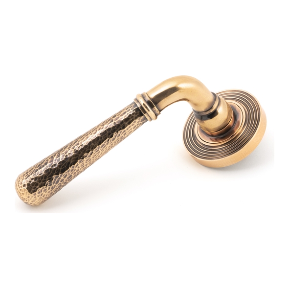 50055 • 53 x 8mm • Polished Bronze • From The Anvil Hammered Newbury Lever on Rose [Beehive] - Unsprung