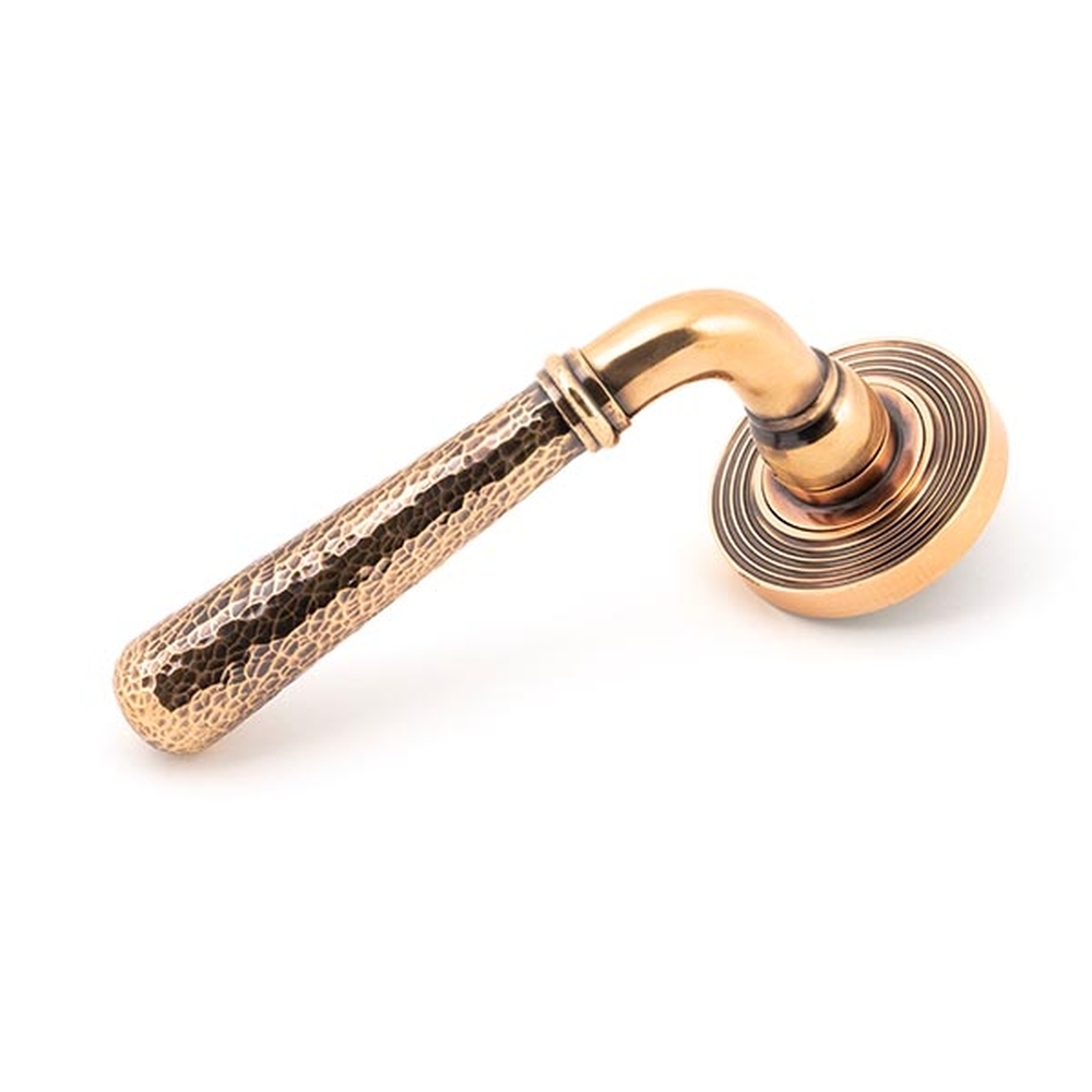 50055 • 53 x 8mm • Polished Bronze • From The Anvil Hammered Newbury Lever on Rose [Beehive] - Unsprung