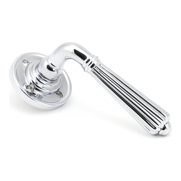 50083  60 x 8mm  Polished Chrome  From The Anvil Hinton Lever on Rose Set - Unsprung