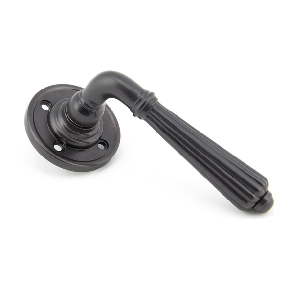50084 • 60 x 8mm • Aged Bronze • From The Anvil Hinton Lever on Rose Set - Unsprung