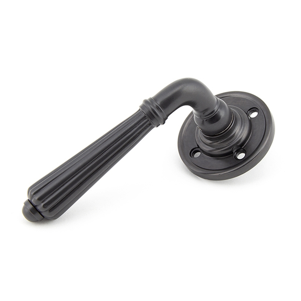 50084 • 60 x 8mm • Aged Bronze • From The Anvil Hinton Lever on Rose Set - Unsprung