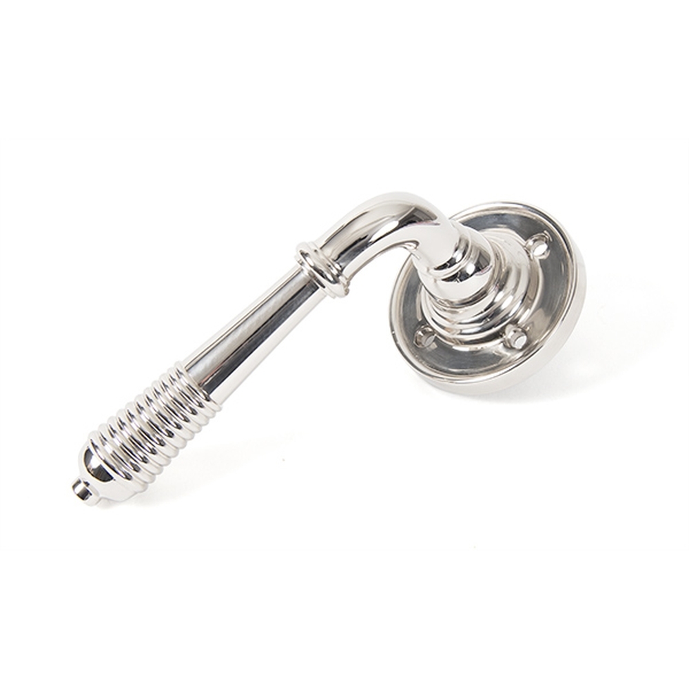 50087 • 60 x 8mm • Polished Nickel • From The Anvil Reeded Lever on Rose Set - Unsprung