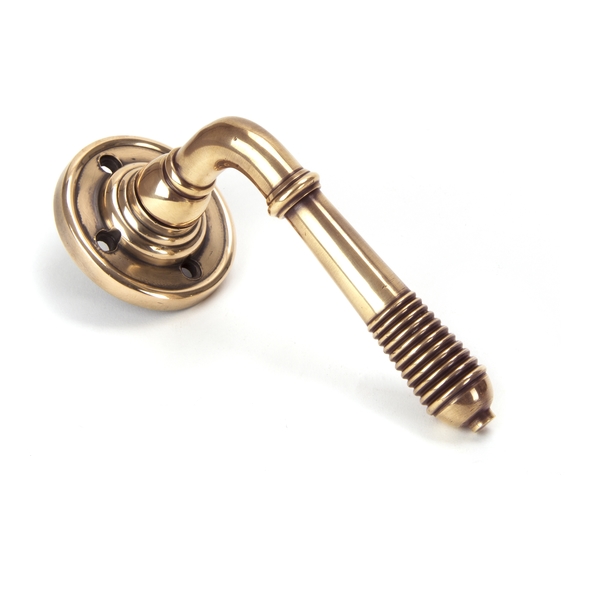 50090  60 x 8mm  Polished Bronze  From The Anvil Reeded Lever on Rose Set - Unsprung