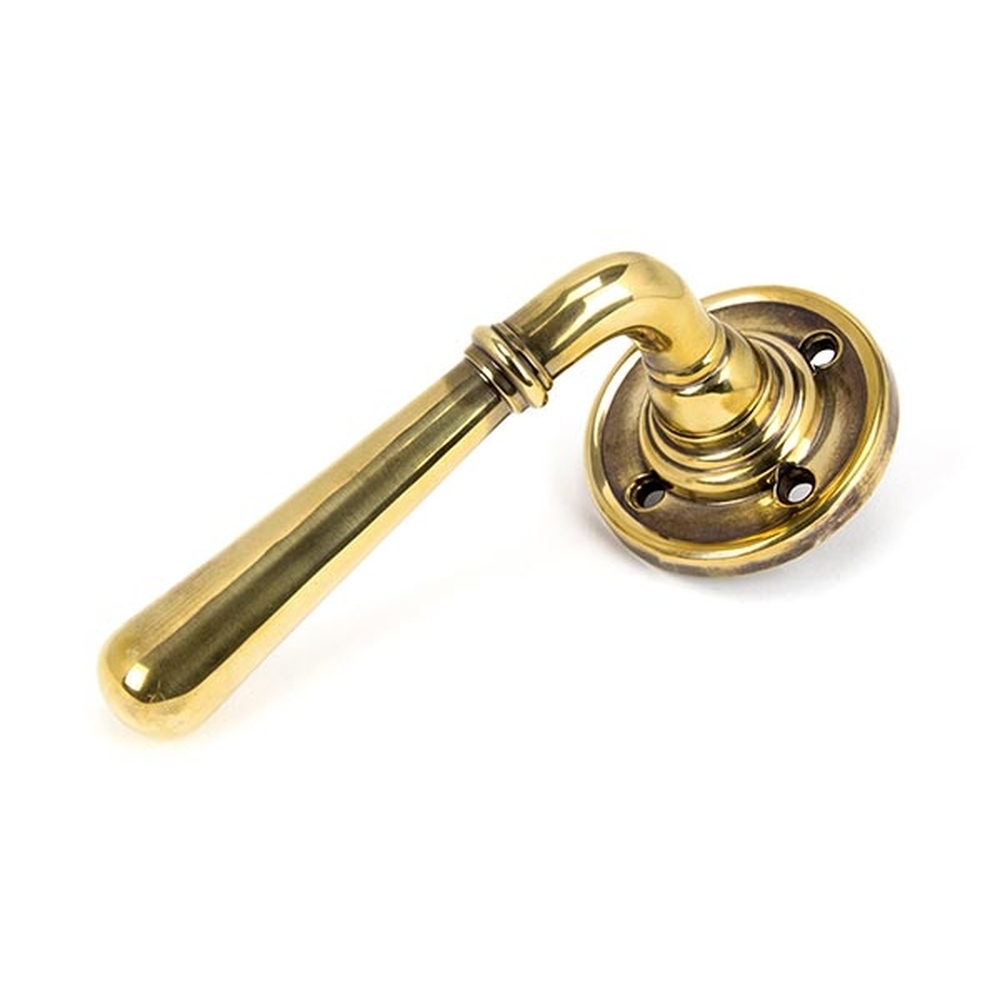 50091 • 53 x 53 x 8mm • Aged Brass • Newbury Lever on Rose Set - Unsprung