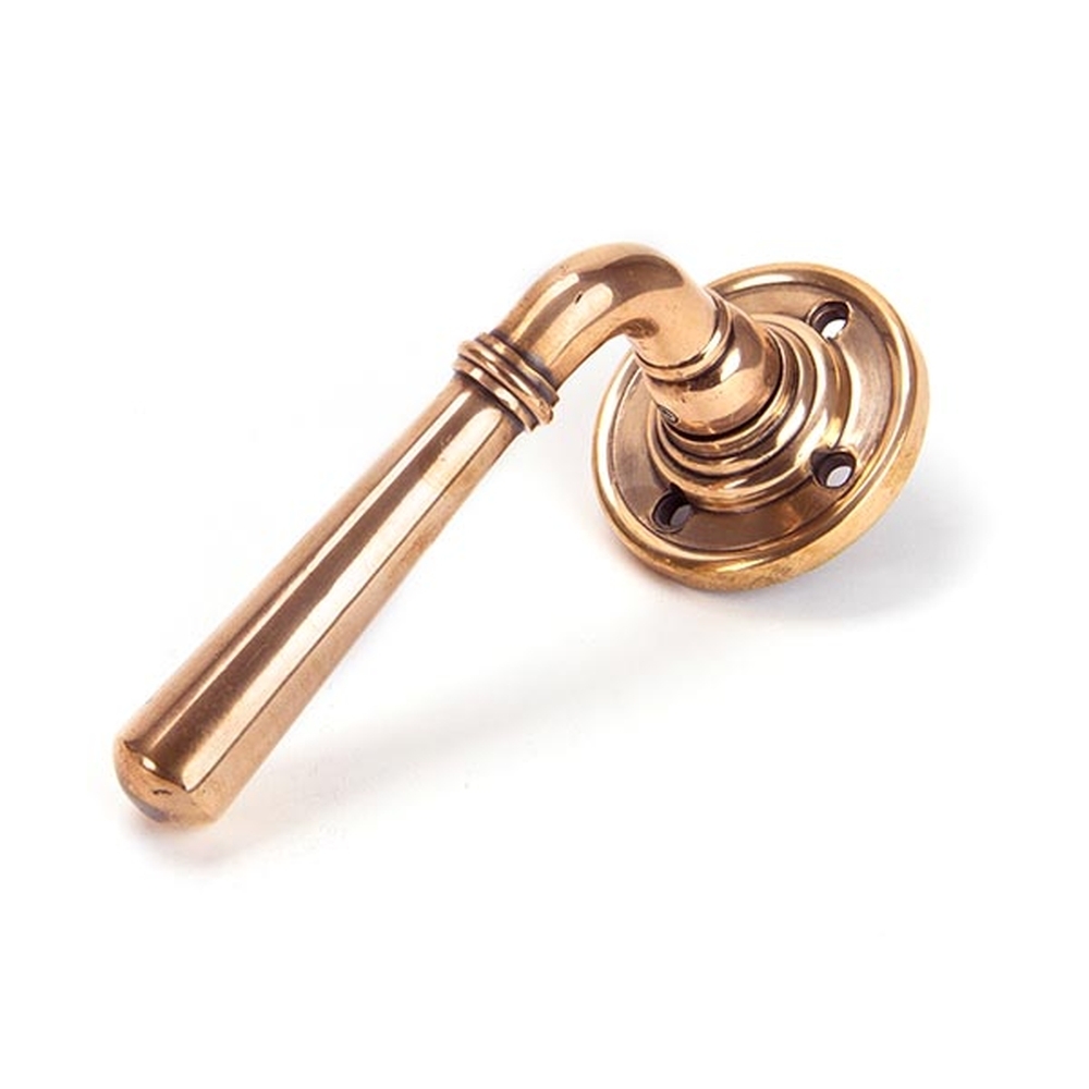 50095 • 57 x 53 x 8mm • Polished Bronze Newbury Lever on Rose Set - Unsprung