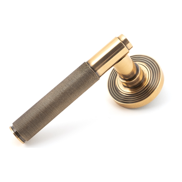 50105 • 53 x 8mm • Polished Bronze • From The Anvil Brompton Lever on Rose [Beehive] - Unsprung
