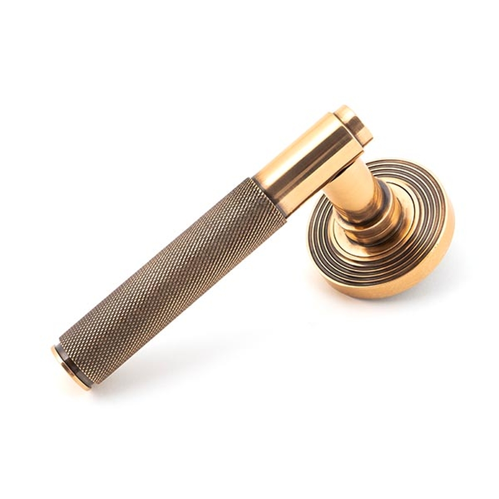 50105 • 53 x 8mm • Polished Bronze • From The Anvil Brompton Lever on Rose [Beehive] - Unsprung