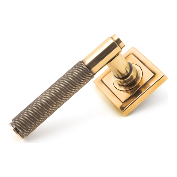 50106  53 x 53 x 8mm  Polished Bronze  From The Anvil Brompton Lever on Rose [Square] - Unsprung