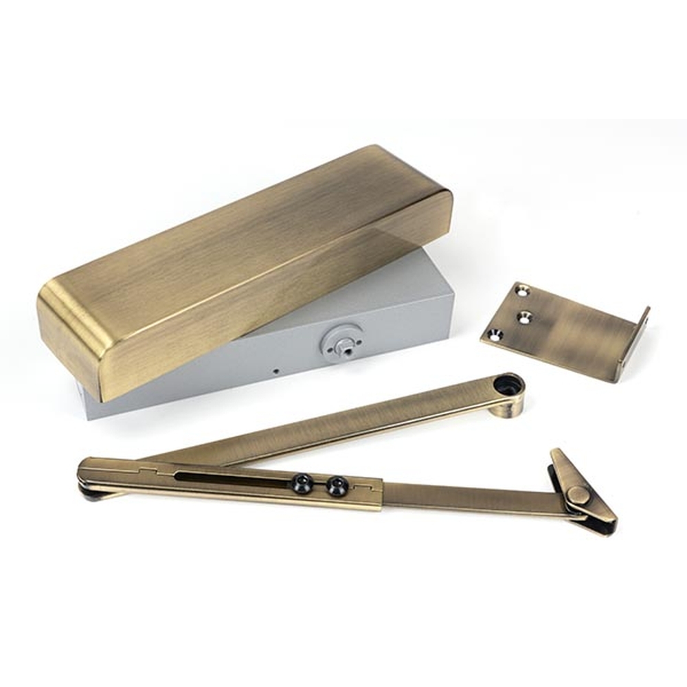 50107  Aged Brass  From The Anvil Size 2-5 Door Closer & Cover