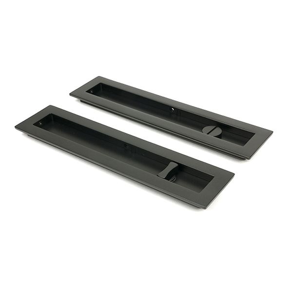 50123  250mm  Aged Bronze  From The Anvil Plain Rectangular Pull - Privacy Set