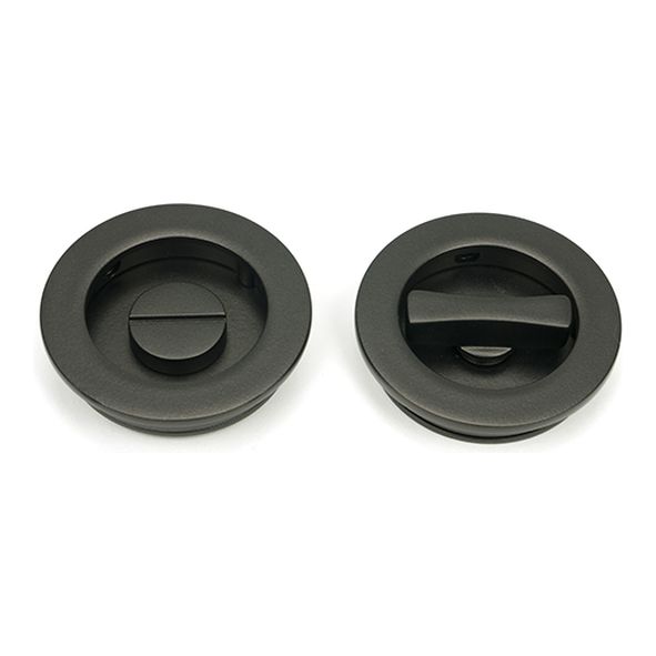 50130  60mm  Aged Bronze  From The Anvil Plain Round Pull - Privacy Set