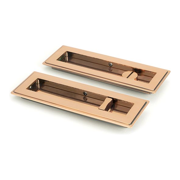 50138  175mm  Polished Bronze  From The Anvil Art Deco Rectangular Pull -Privacy Set