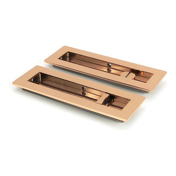 50140  175mm  Polished Bronze  From The Anvil Plain Rectangular Pull - Privacy Set