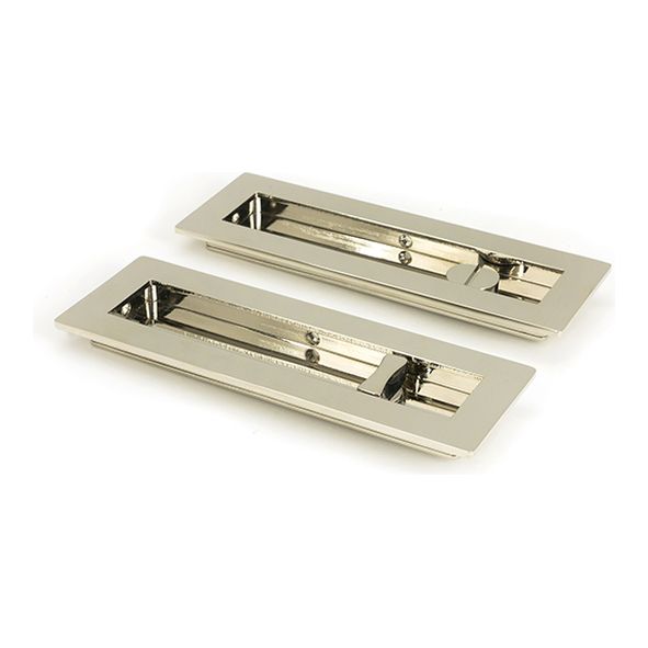 50158  175mm  Polished Nickel  From The Anvil Plain Rectangular Pull - Privacy Set