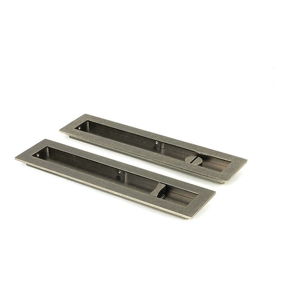 50177  250mm  Pewter Patina   From The Anvil Plain Rectangular Pull - Privacy Set