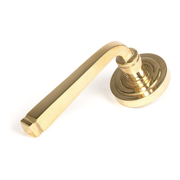 50599  53mm  Polished Brass  From The Anvil Avon Round Levers [Art Deco] - Unsprung
