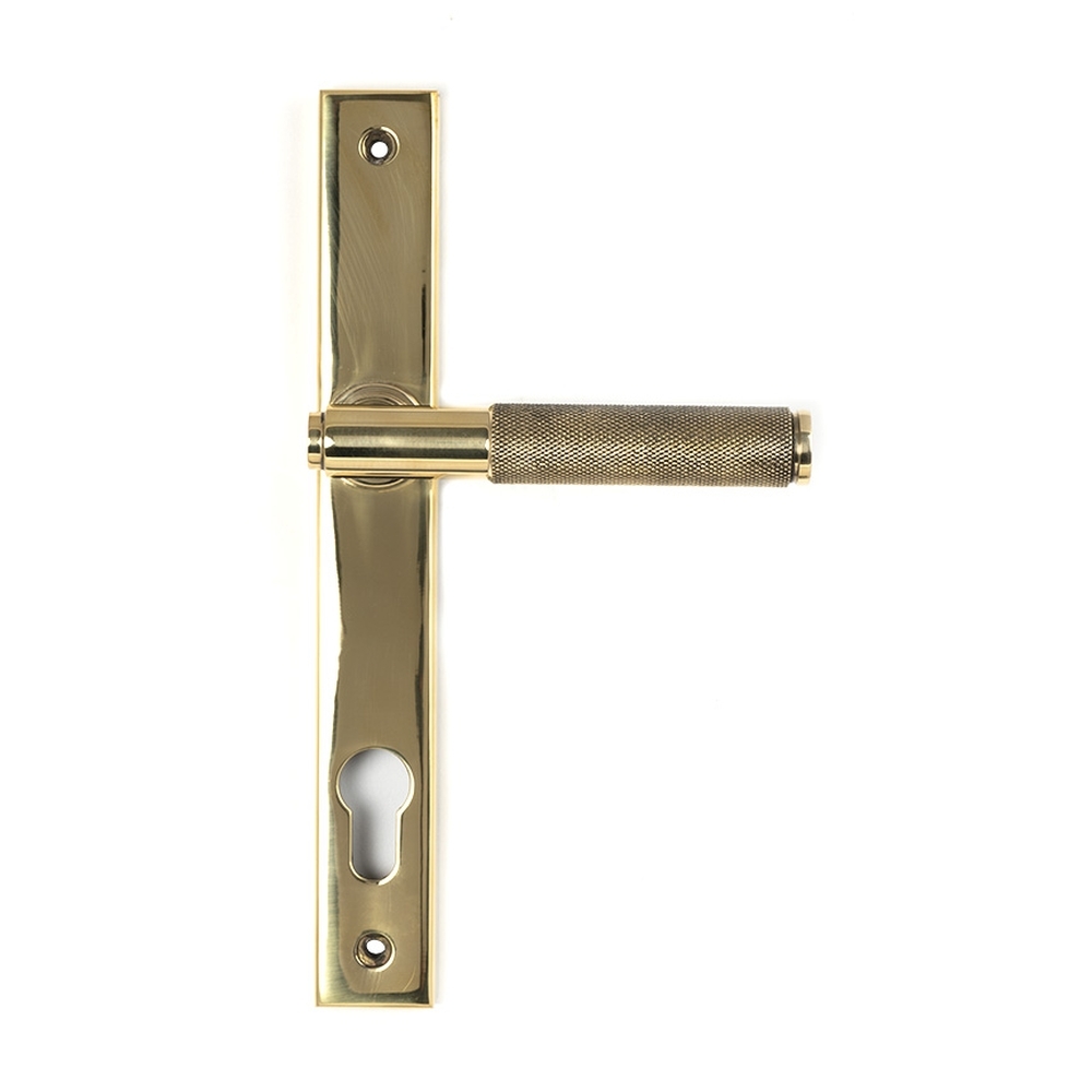 50604  242mm  Polished Brass  From The Anvil Brompton Slimline Lever Espag. Lock Set