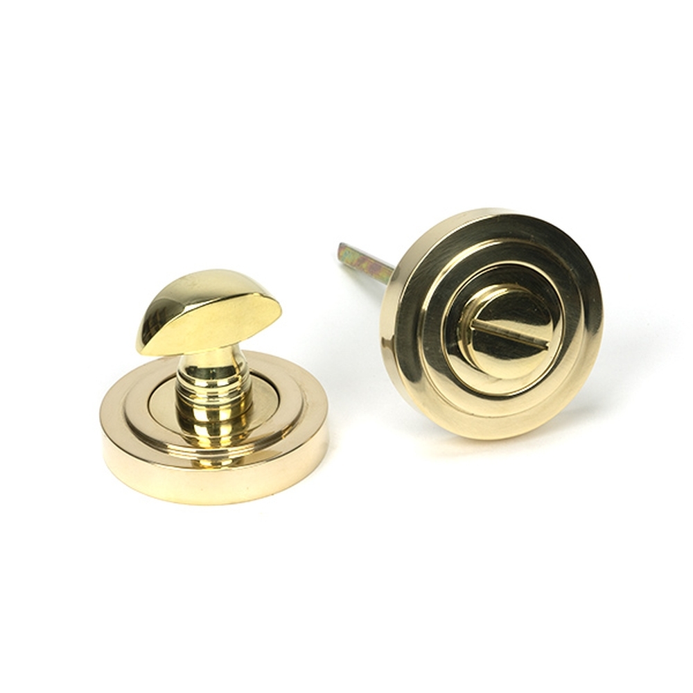 50751  53mm  Polished Brass  From The Anvil Round Thumbturn Set [Art Deco]