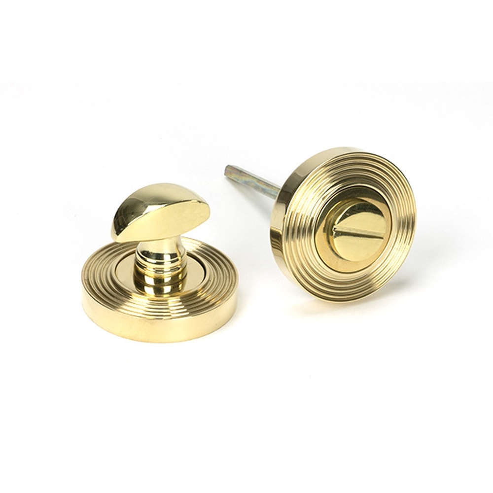 50752  53mm  Polished Brass  From The Anvil Round Thumbturn Set [Beehive]