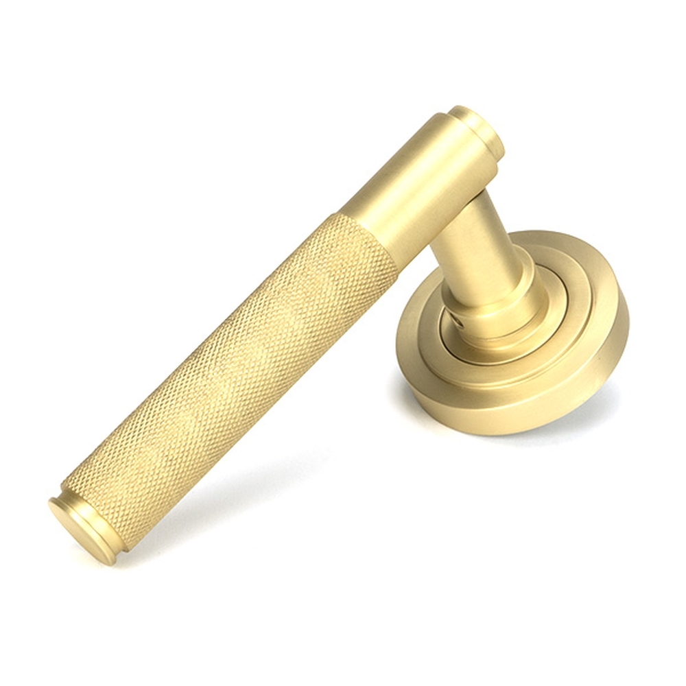 50844 • 53 x 8mm • Satin Brass • From The Anvil Brompton Lever on Rose Set [Art Deco]