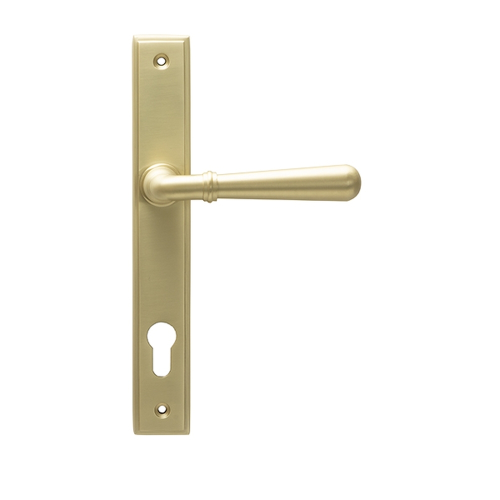 50851 • 244 x 36 x 13mm • Satin Brass • From The Anvil Newbury Slimline Lever Espag. Lock Set