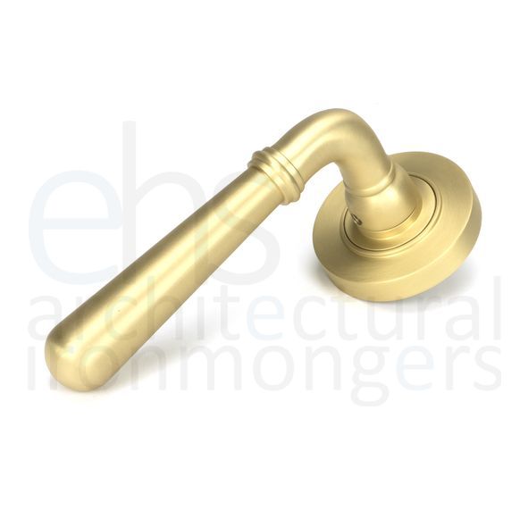 50853 • 53 x 8mm • Satin Brass • From The Anvil Newbury Lever on Rose Set [Plain]