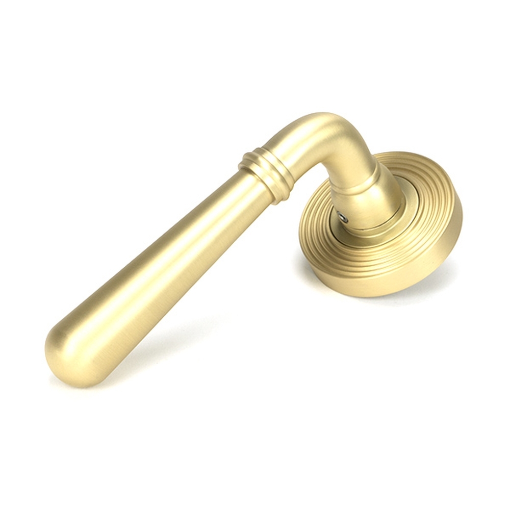 50855 • 53 x 8mm • Satin Brass • From The Anvil Newbury Lever on Rose Set [Beehive]