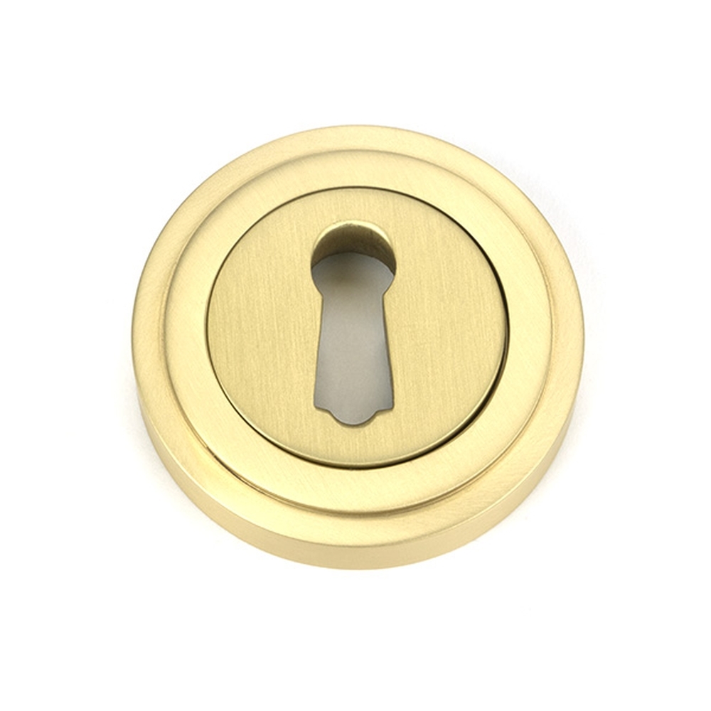 50873 • 53mm • Satin Brass • From The Anvil Round Escutcheon [Art Deco]