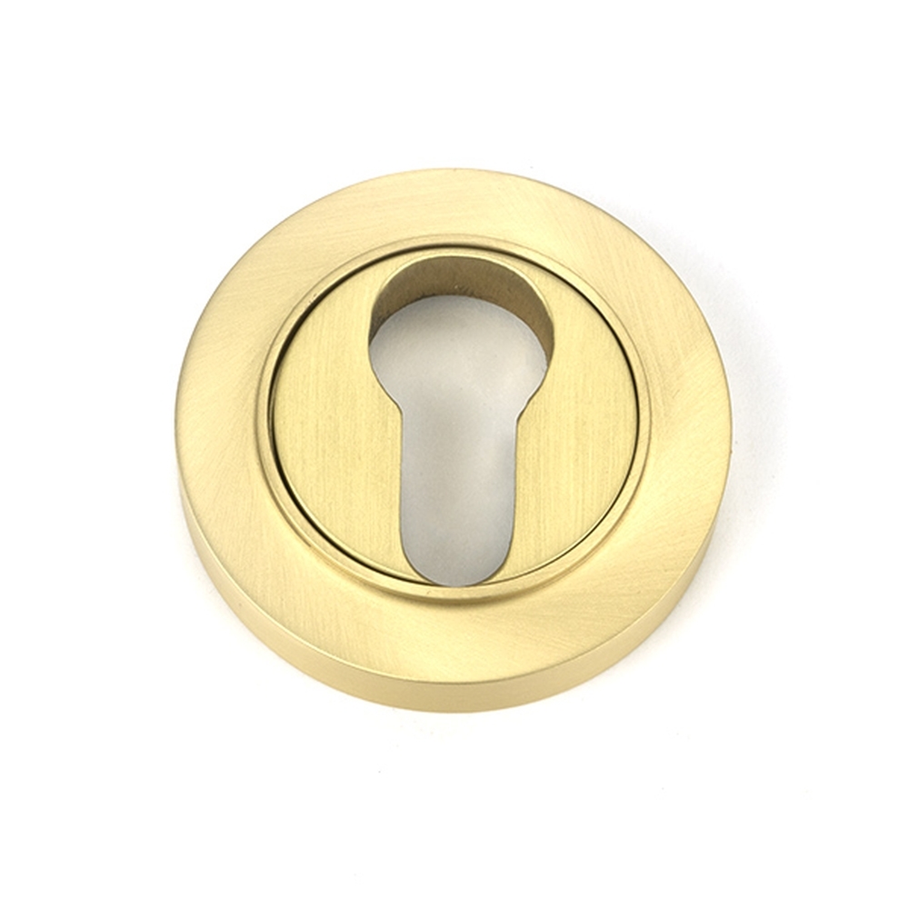 50876 • 53mm • Satin Brass • From The Anvil Round Euro Escutcheon [Plain]