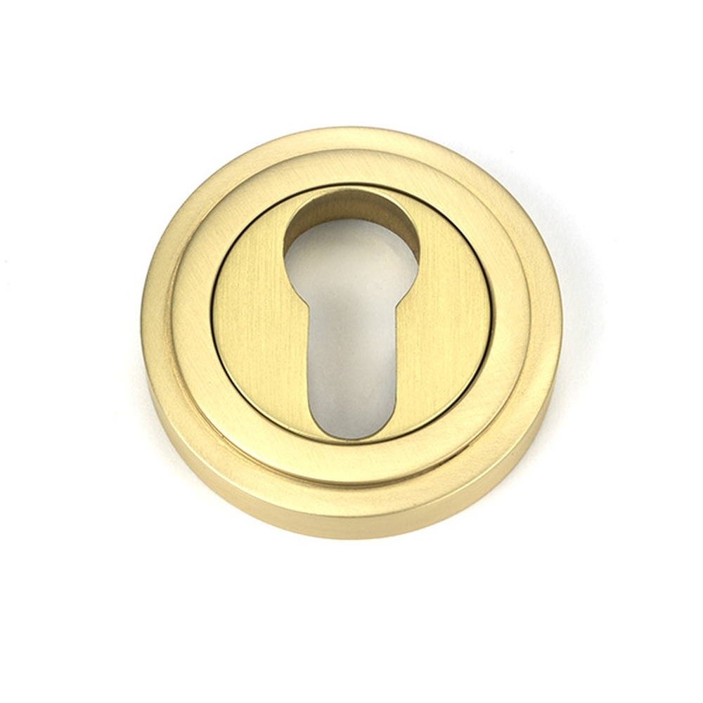 50877 • 53mm • Satin Brass • From The Anvil Round Euro Escutcheon [Art Deco]