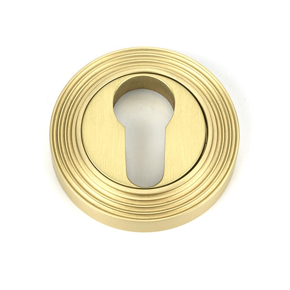 50878 • 53mm • Satin Brass • From The Anvil Round Euro Escutcheon [Beehive]