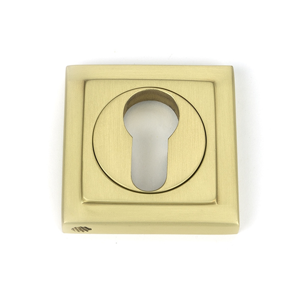 50879 • 53 x 53mm • Satin Brass • From The Anvil Round Euro Escutcheon [Square]