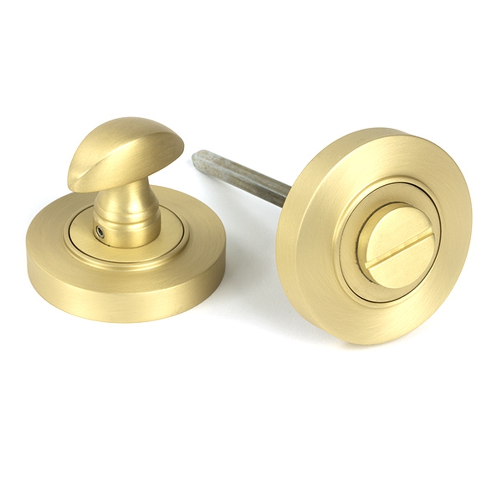 50880  53 x 8mm  Satin Brass  From The Anvil Round Thumbturn Set [Plain]