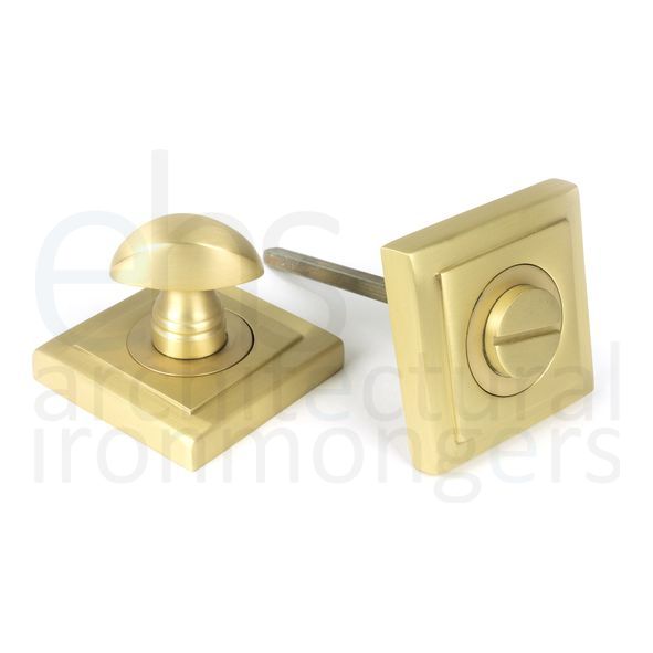 50883  53 x 53 x 8mm  Satin Brass  From The Anvil Round Thumbturn Set [Square]