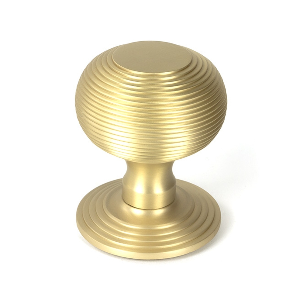 50887  80mm  Satin Brass  From The Anvil Beehive Centre Door Knob