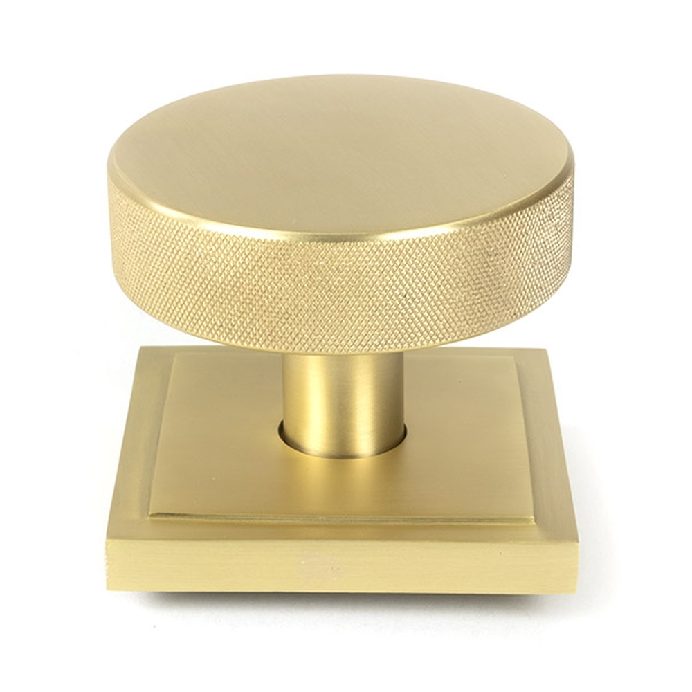 50896  90mm  Satin Brass  From The Anvil Brompton Centre Door Knob [Square]