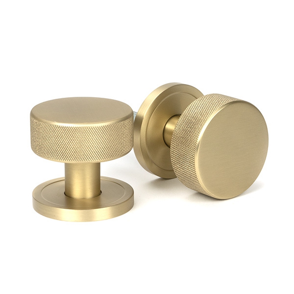 50908 • 63mm • Satin Brass • From The Anvil Brompton Mortice / Rim Knob Set [Plain]