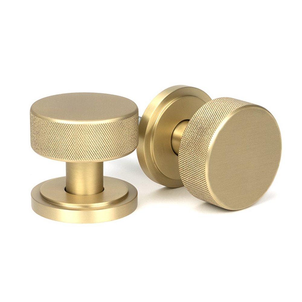 50909 • 63mm • Satin Brass • From The Anvil Brompton Mortice / Rim Knob Set [Art Deco]