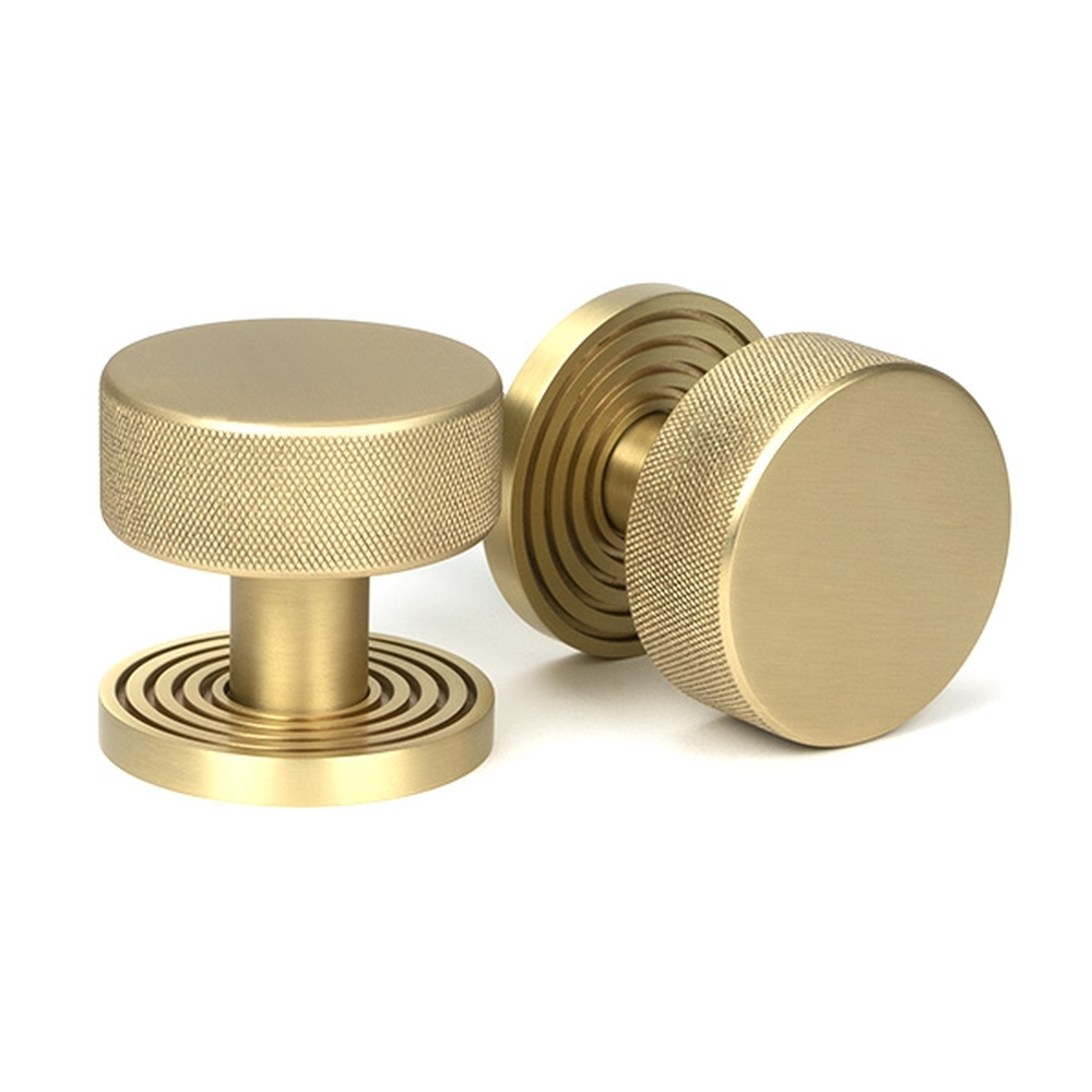 50910 • 63mm • Satin Brass • From The Anvil Brompton Mortice / Rim Knob Set [Beehive]