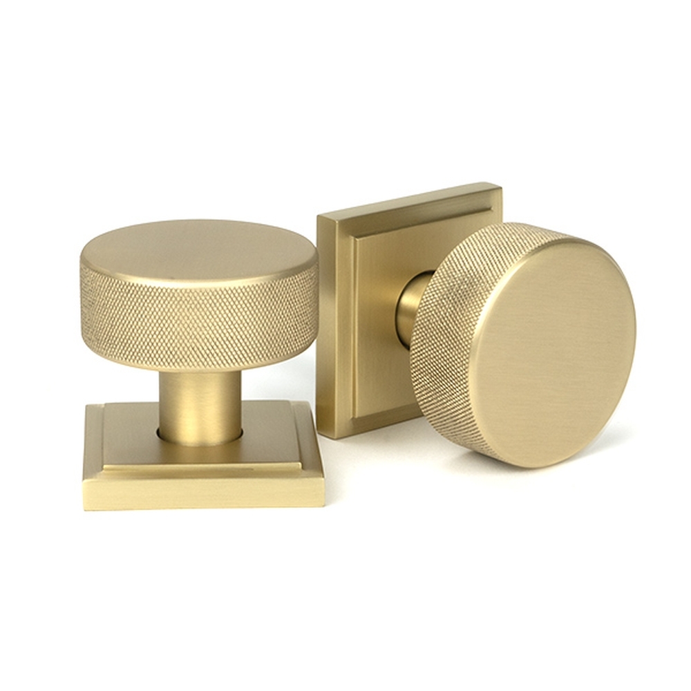 50911 • 63mm • Satin Brass • From The Anvil Brompton Mortice / Rim Knob Set [Square]