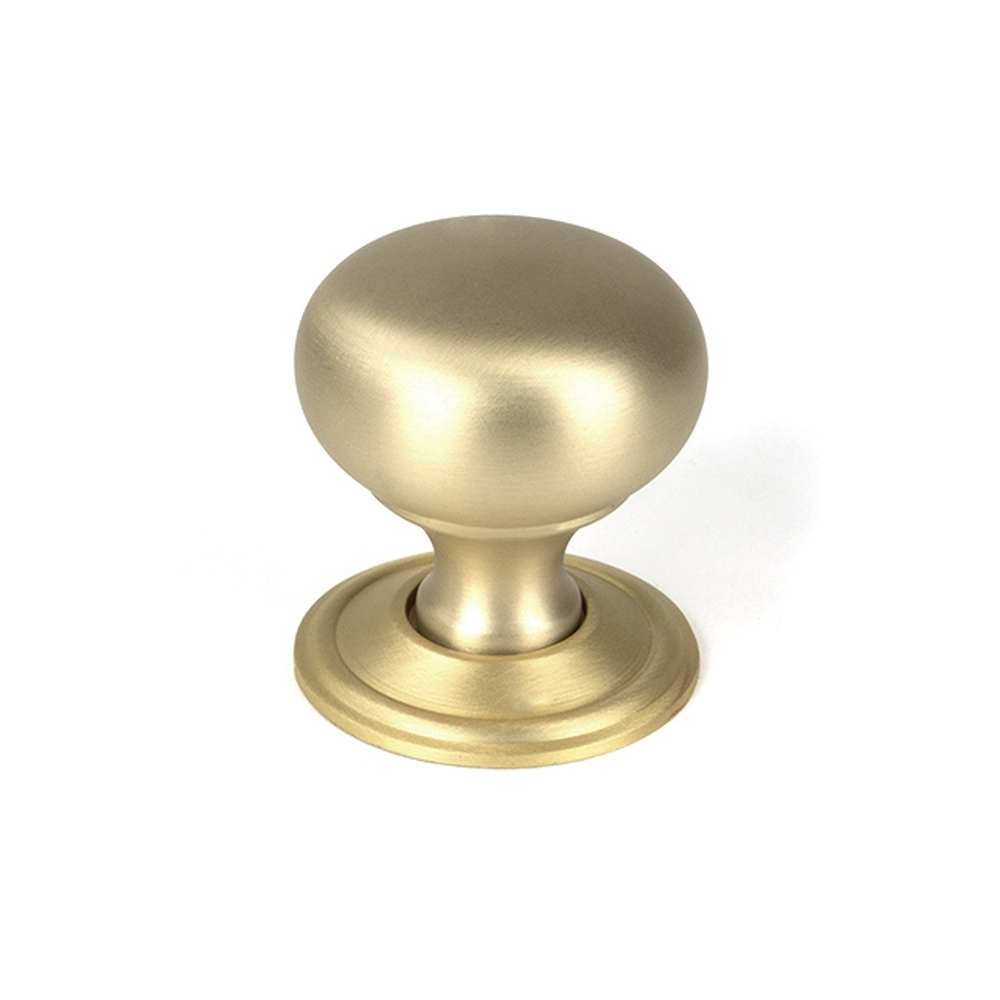 50929  32mm  Satin Brass  From The Anvil Mushroom Cabinet Knob