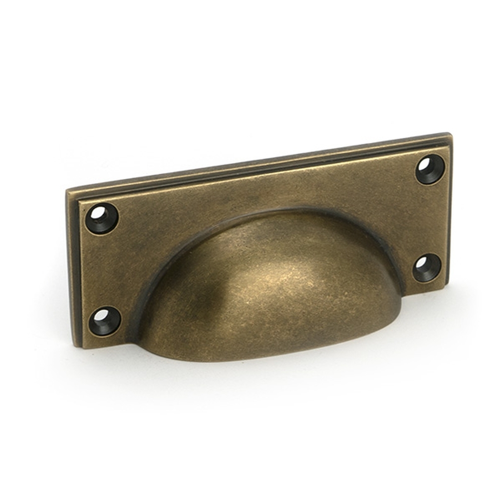 50967  100mm  Burnished Brass  From The Anvil Art Deco Drawer Pull