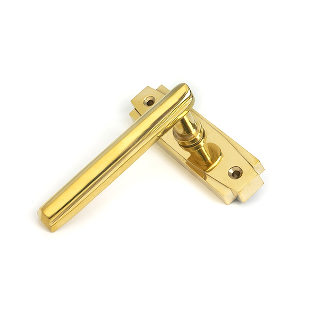 51191 • 125 x 36 x 14mm • Polished Brass • From The Anvil Art Deco Lever on Rose Set