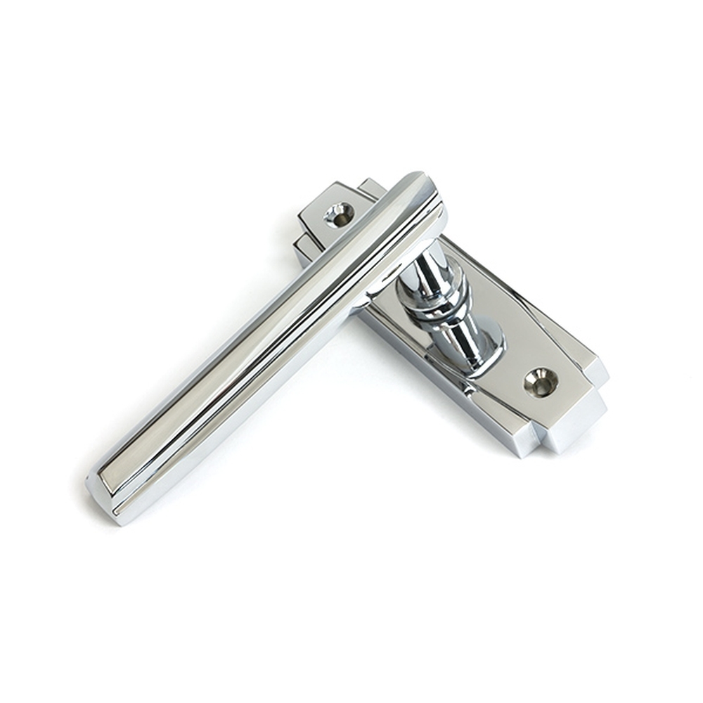 51194 • 125 x 36 x 14mm • Polished Chrome • From The Anvil Art Deco Lever on Rose Set