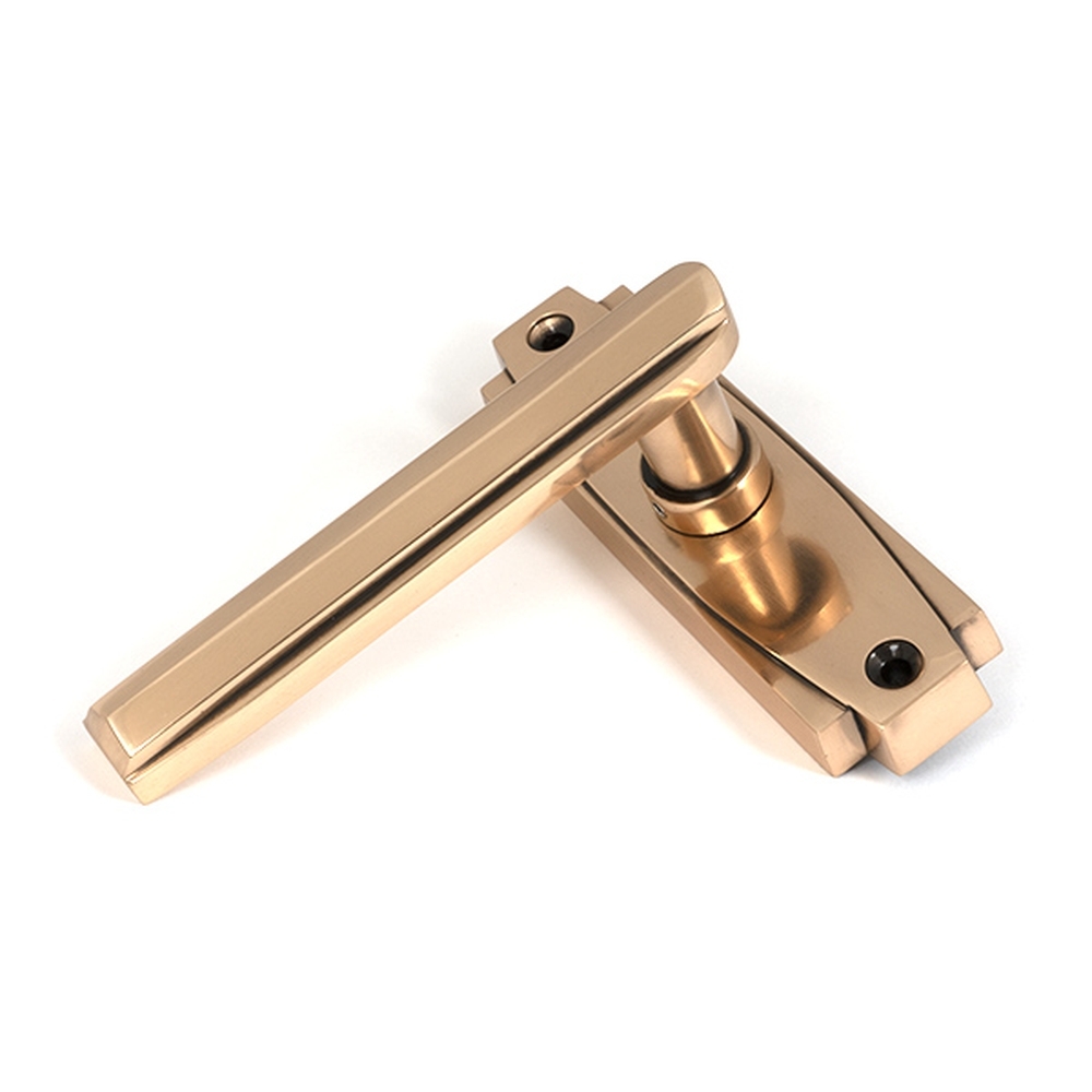 51196 • 125 x 36 x 14mm • Polished Bronze • From The Anvil Art Deco Lever on Rose Set