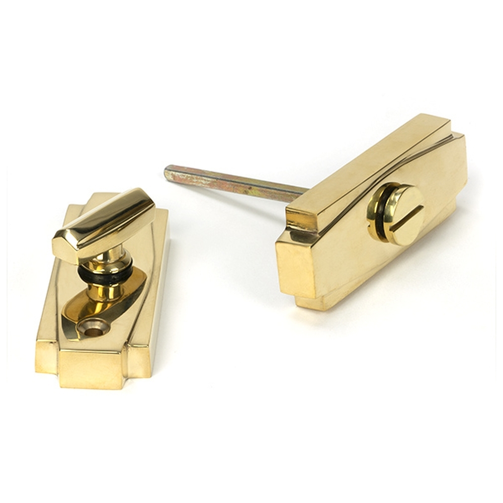 51203  100 x 36 x 14mm  Polished Brass  From The Anvil Art Deco Thumbturn